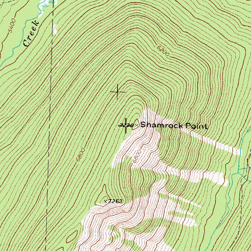 Topographic Map of Shamrock Point, MT
