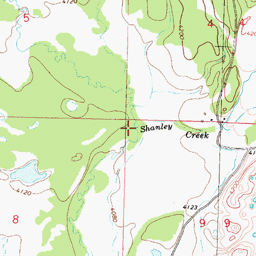 Topographic Map of Shanley Creek, MT