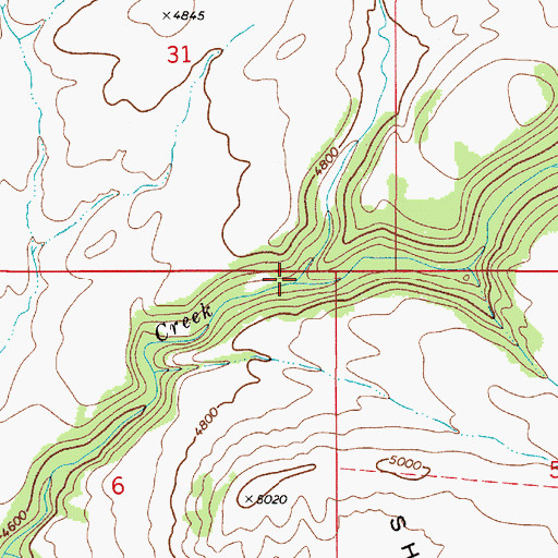 Topographic Map of Shannon Creek, MT