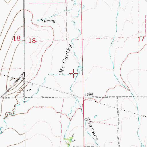 Topographic Map of Shannon Creek, MT