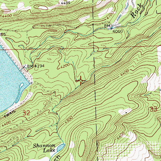 Topographic Map of Shannon Gulch, MT