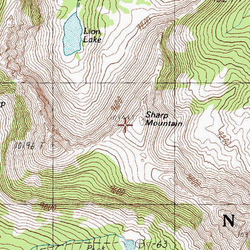 Topographic Map of Sharp Mountain, MT
