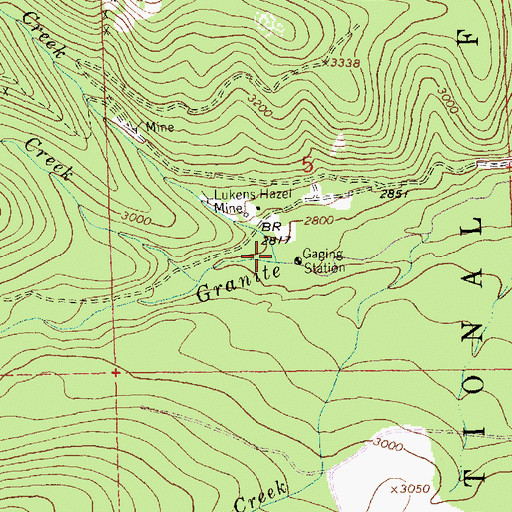 Topographic Map of Shaughnessy Creek, MT
