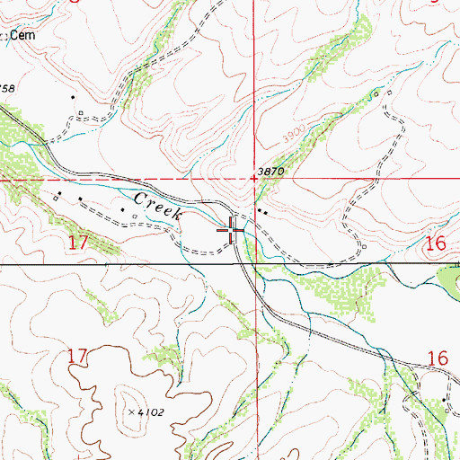 Topographic Map of Shaw Creek, MT