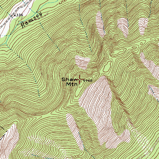 Topographic Map of Shaw Mountain, MT