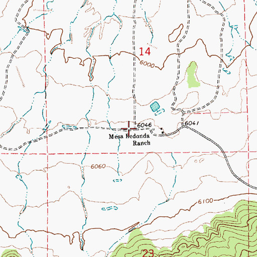 Topographic Map of Mesa Redonda Ranch, AZ