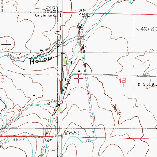 Topographic Map of Shaws, MT