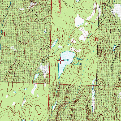 Topographic Map of Shay Lake, MT