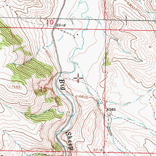 Topographic Map of Shearing Pen Gulch, MT