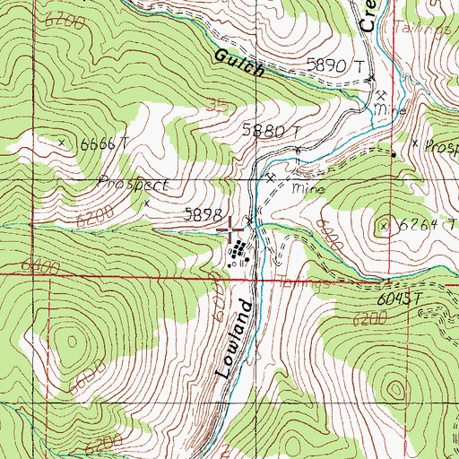 Topographic Map of Sheep Creek, MT