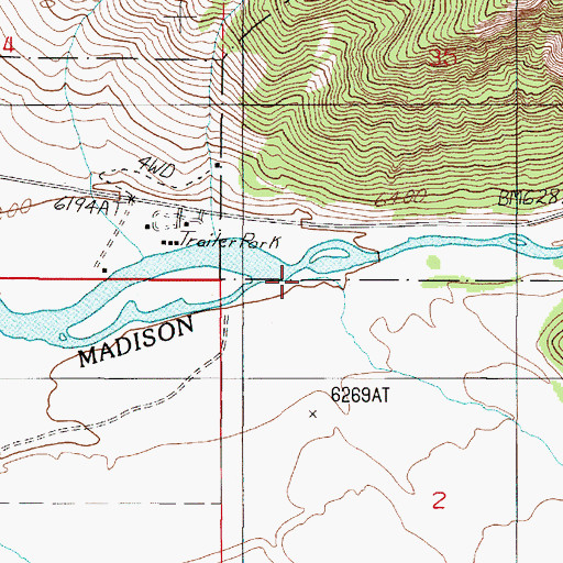 Topographic Map of Sheep Creek, MT