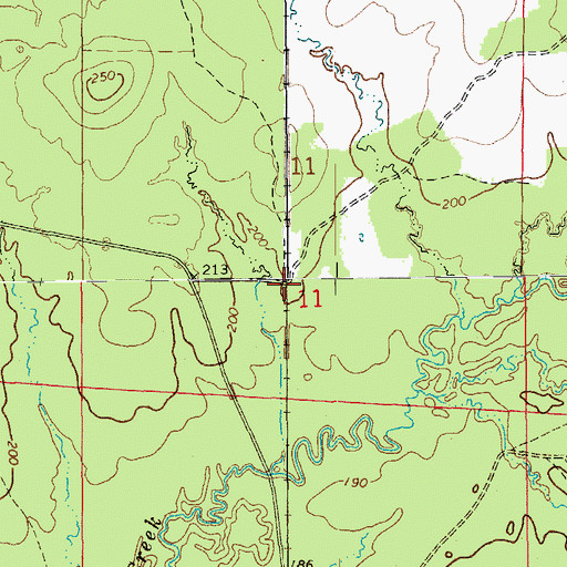 Topographic Map of Lone Sasafras (historical), AR