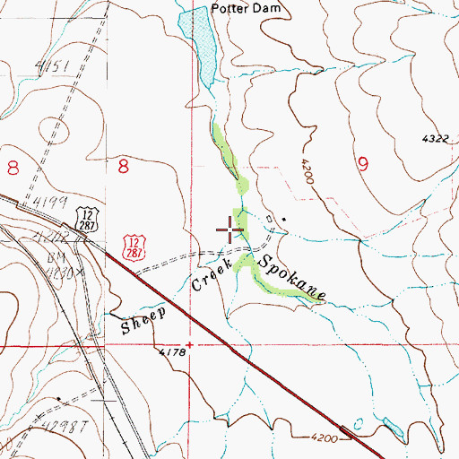 Topographic Map of Sheep Creek, MT