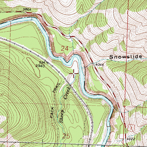 Topographic Map of Sheep Creek, MT