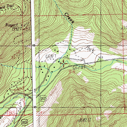 Topographic Map of Sheep Creek, MT