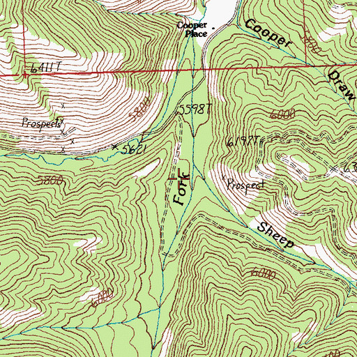 Topographic Map of Sheep Creek, MT