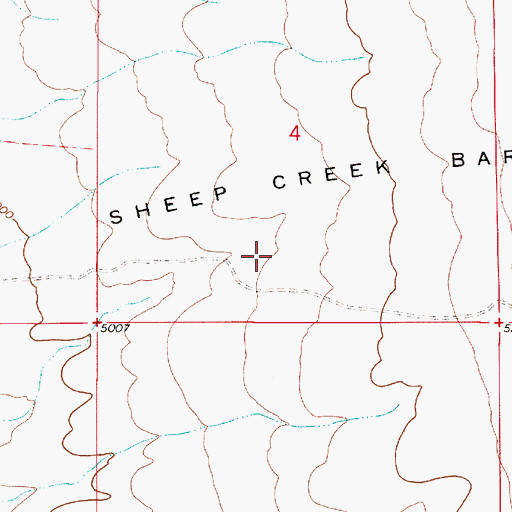 Topographic Map of Sheep Creek Bar, MT