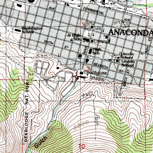 Topographic Map of Sheep Gulch, MT