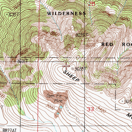 Topographic Map of Sheep Mountain, MT