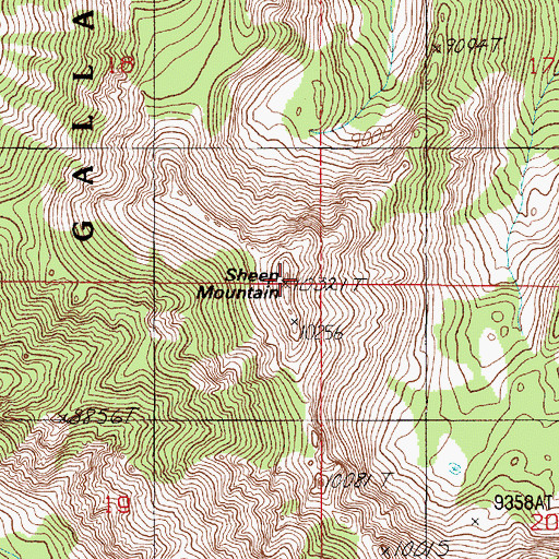 Topographic Map of Sheep Mountain, MT