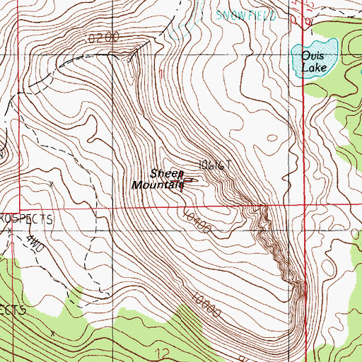 Topographic Map of Sheep Mountain, MT