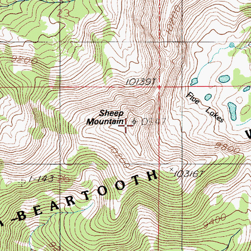 Topographic Map of Sheep Mountain, MT