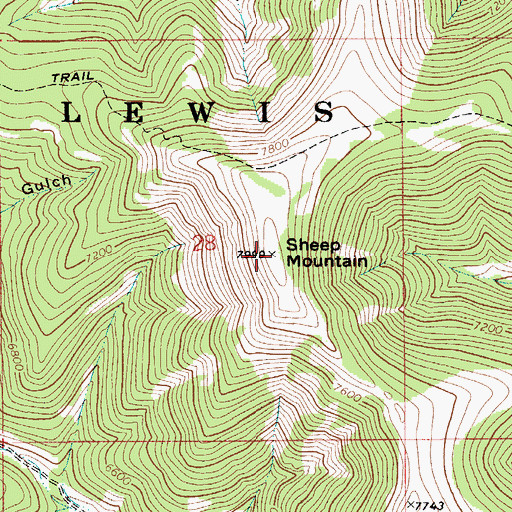 Topographic Map of Sheep Mountain, MT