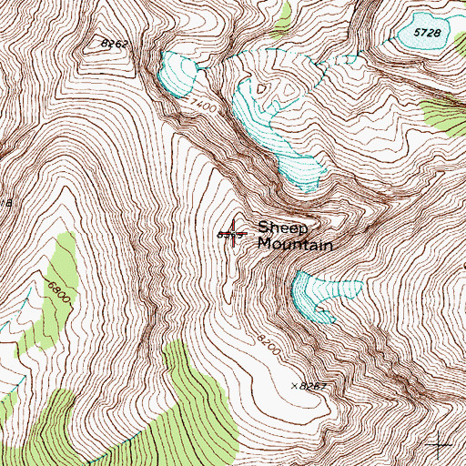 Topographic Map of Sheep Mountain, MT