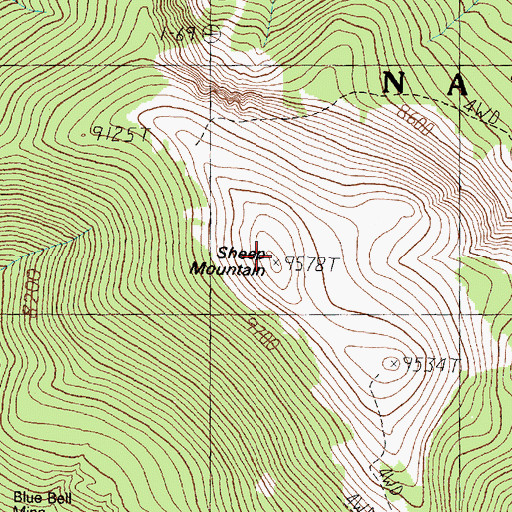 Topographic Map of Sheep Mountain, MT