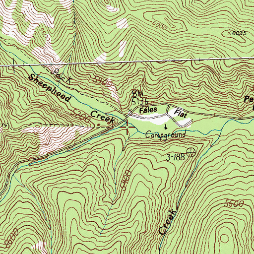 Topographic Map of Sheephead Creek, MT