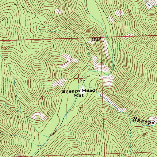 Topographic Map of Sheeps Head Creek, MT