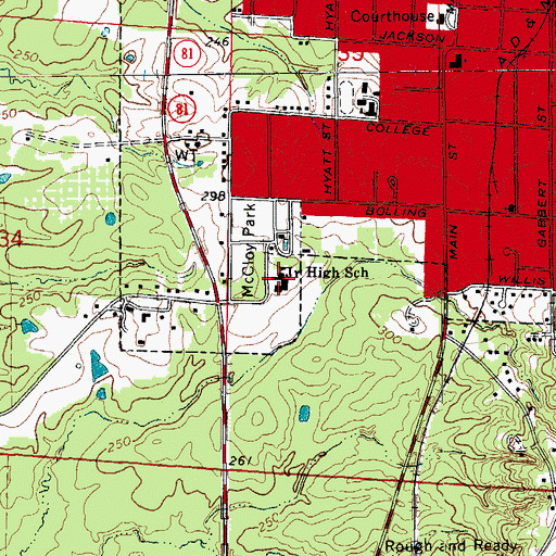 Topographic Map of Monticello Junior High School, AR