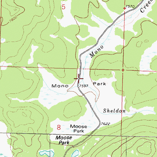 Topographic Map of Sheldon Creek, MT