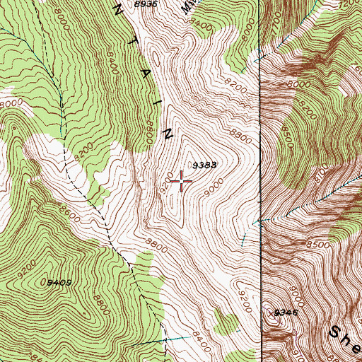 Topographic Map of Shell Mountain, MT
