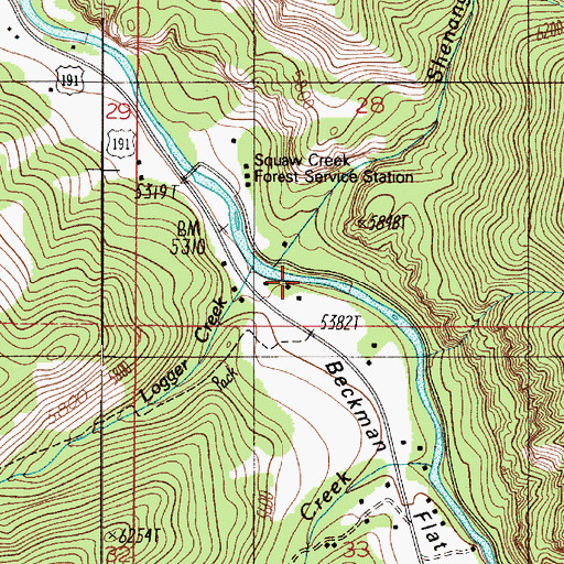 Topographic Map of Shenango Creek, MT