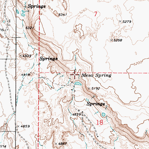 Topographic Map of Mesa Spring, AZ