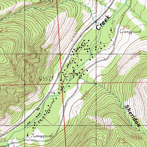 Topographic Map of Sheridan Creek, MT
