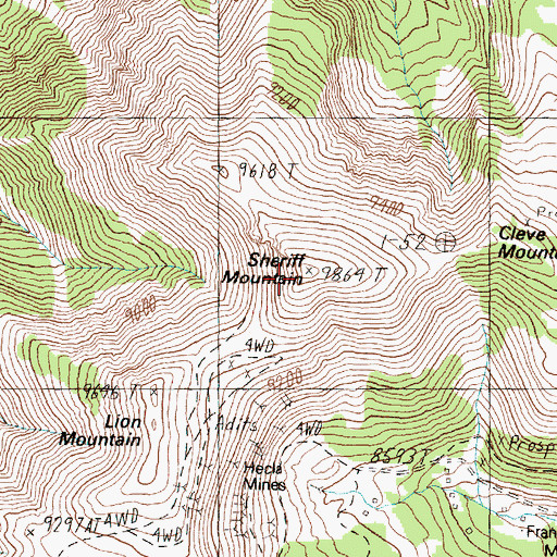 Topographic Map of Sheriff Mountain, MT