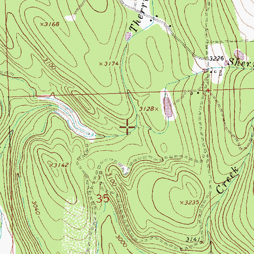 Topographic Map of Sherman Creek, MT