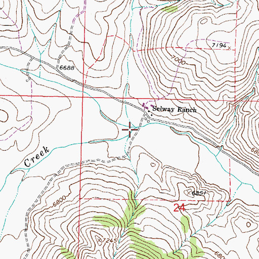 Topographic Map of Sheser Creek, MT