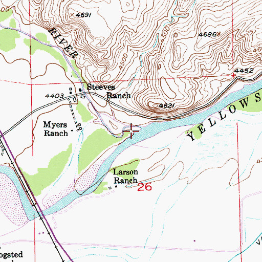 Topographic Map of Shields River, MT