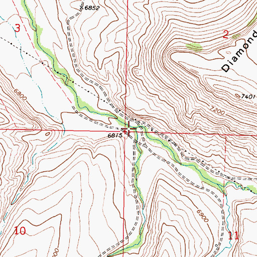Topographic Map of Shineberger Creek, MT