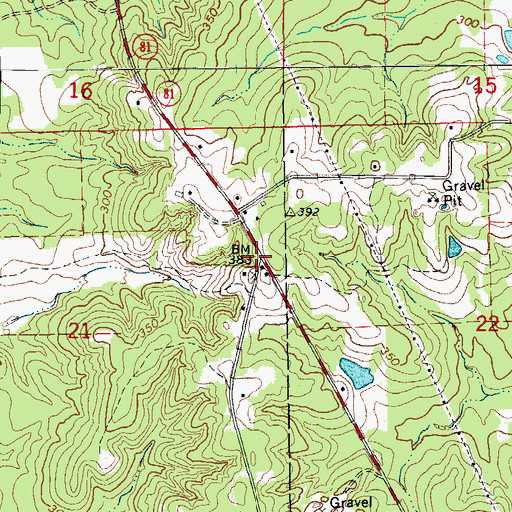 Topographic Map of Montongo, AR