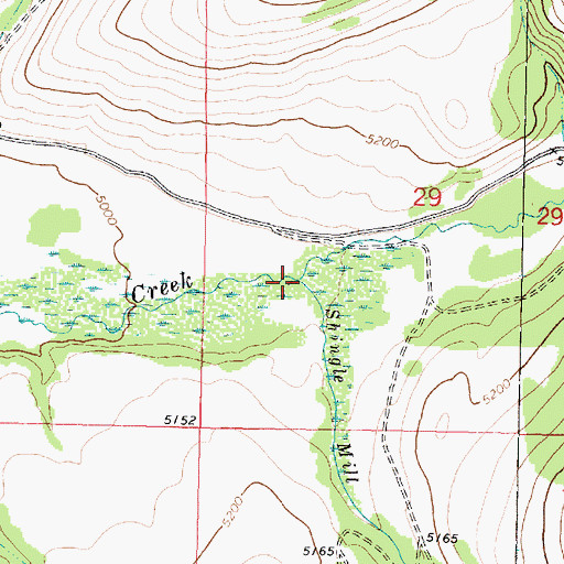 Topographic Map of Shingle Mill Creek, MT