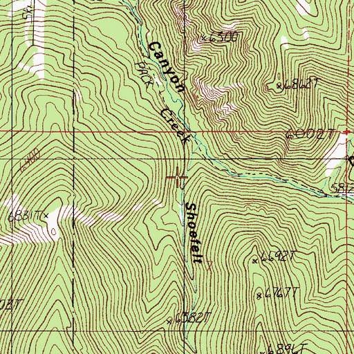 Topographic Map of Shoefelt Gulch, MT