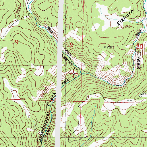 Topographic Map of Shoestring Creek, MT
