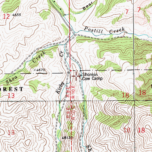 Topographic Map of Shonkin Cow Camp, MT