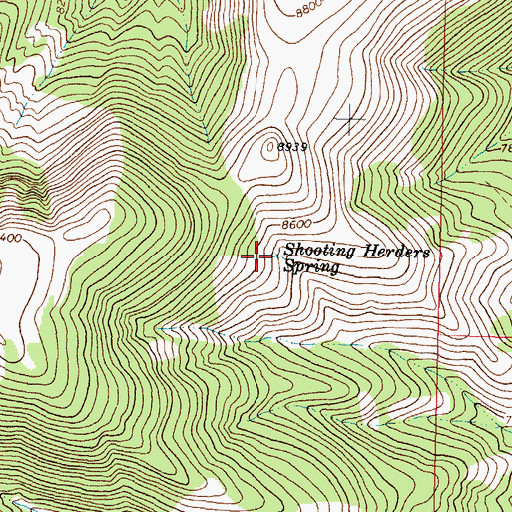 Topographic Map of Shooting Herders Spring, MT