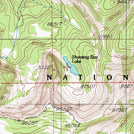 Topographic Map of Shooting Star Lake, MT