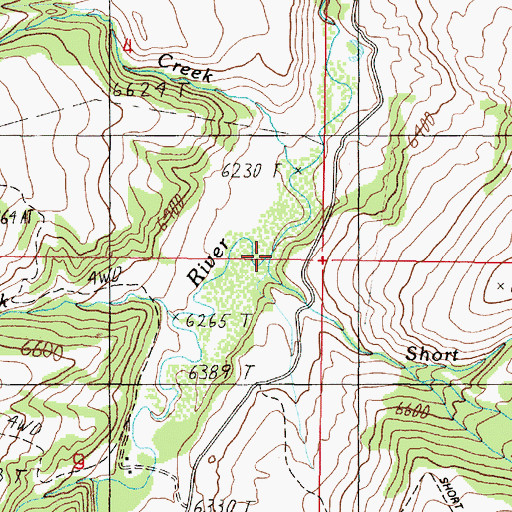 Topographic Map of Short Creek, MT